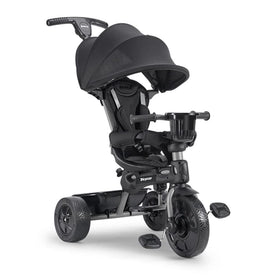Joovy Tricycoo 4.1 with extra-wide front tire for stable rides on uneven ground