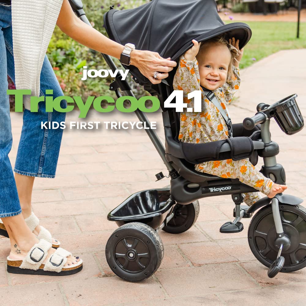 Joovy Tricycoo 4.1 removable parent handle enables easy guidance from behind