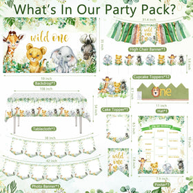 JOPHMO Wild One tablecloth with tropical print brightens party tables.
