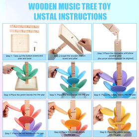 JOQQO wooden marble run tree marble path highlights smooth drops and melody.