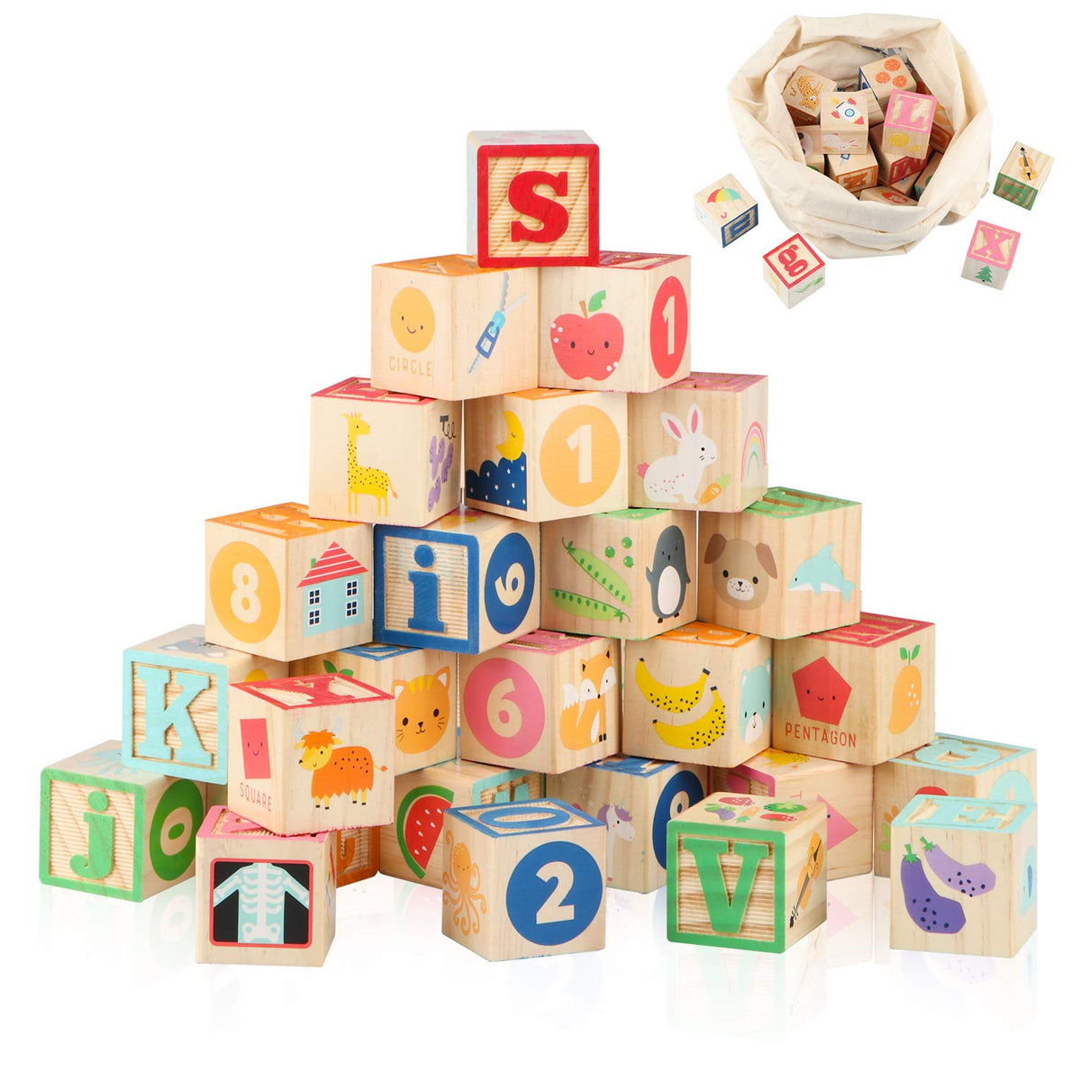 Joqutoys ABC blocks with letters and numbers for early literacy play