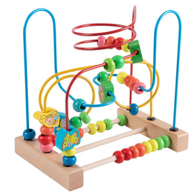 Joqutoys bead maze wooden toy with colorful beads for toddlers