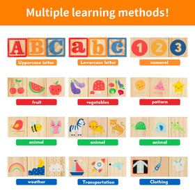 Joqutoys Alphabet and Number Blocks set in sturdy wood for durable everyday use