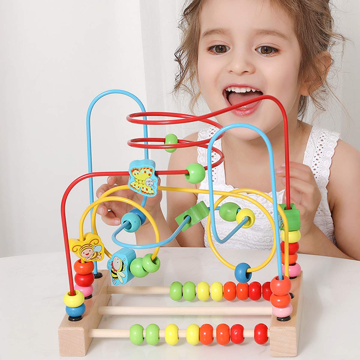 Joqutoys roller coaster bead toy for toddler play and learning