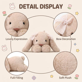 Jorkei Bunny plush beige with droopy ears listening for stories