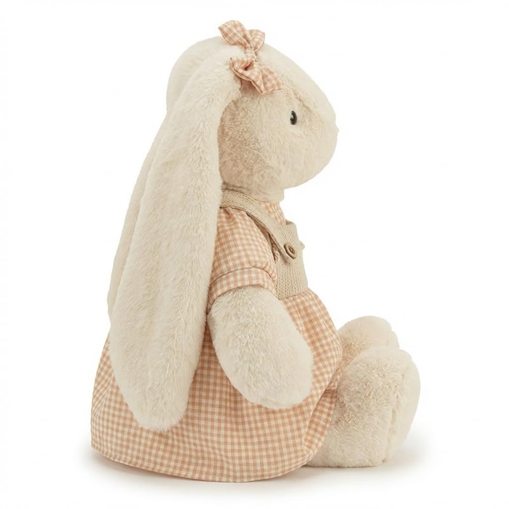 Jorkei Bunny plush, closeup fur texture, velvety softness for comforting hugs.