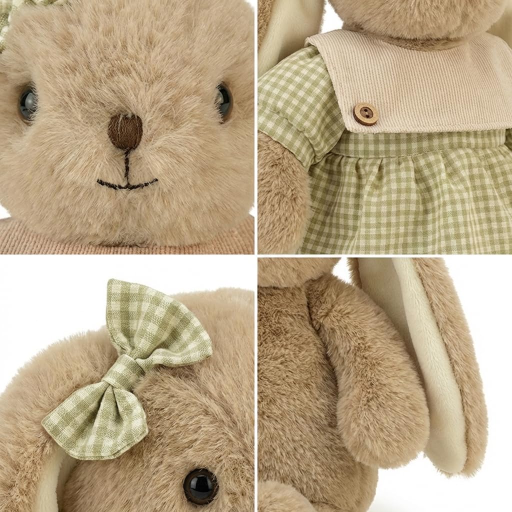 Jorkei bunny velvety plush texture enhances cuddling comfort.