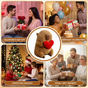 Jorkei heart-holding capybara plush decor for home