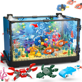 Jorumo fish tank building block creates an immersive underwater scene for display