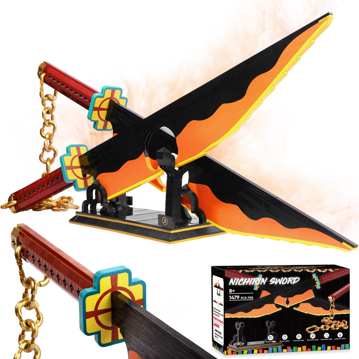 Jorumo Tengen Uzui sword double blade 82-inch build for display and cosplay.