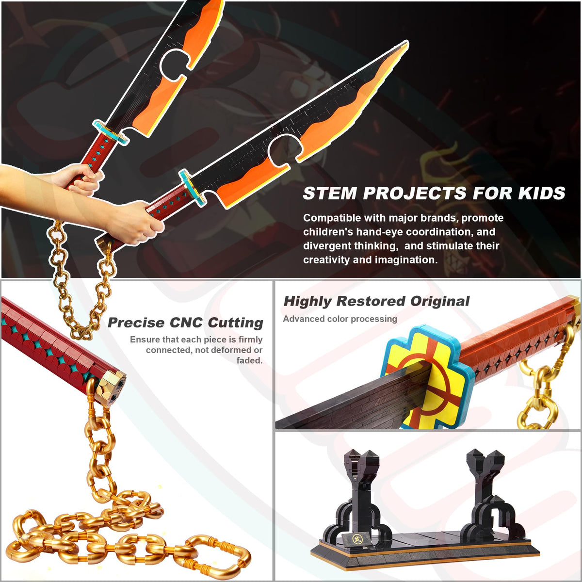 Jorumo Uzui build uses 1478 blocks for an authentic cosplay toolkit.