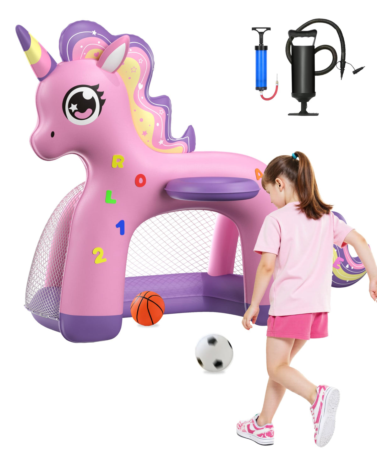 JOSEN inflatable toddler basketball hoop for indoor and outdoor play
