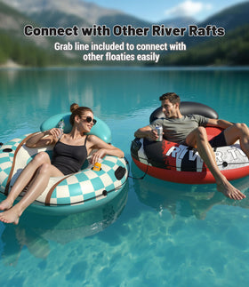 JOSEN inflatable river tube inflates in minutes with an electric pump