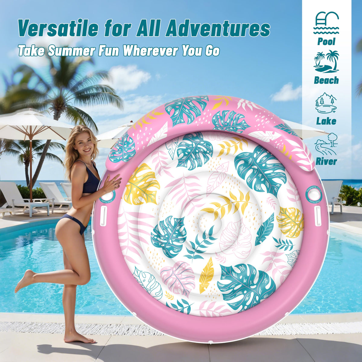 JOSEN pool float with 6-month warranty for reliable backyard and water days