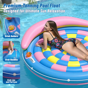 JOSEN float features two cup holders for drinks while relaxing.