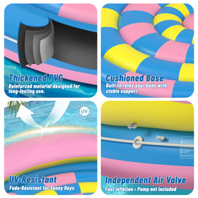 Durable 0.3mm PVC construction for lakes and rivers.