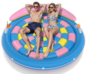 JOSEN XL pool float with plush pillow lounge for long sunbathing.