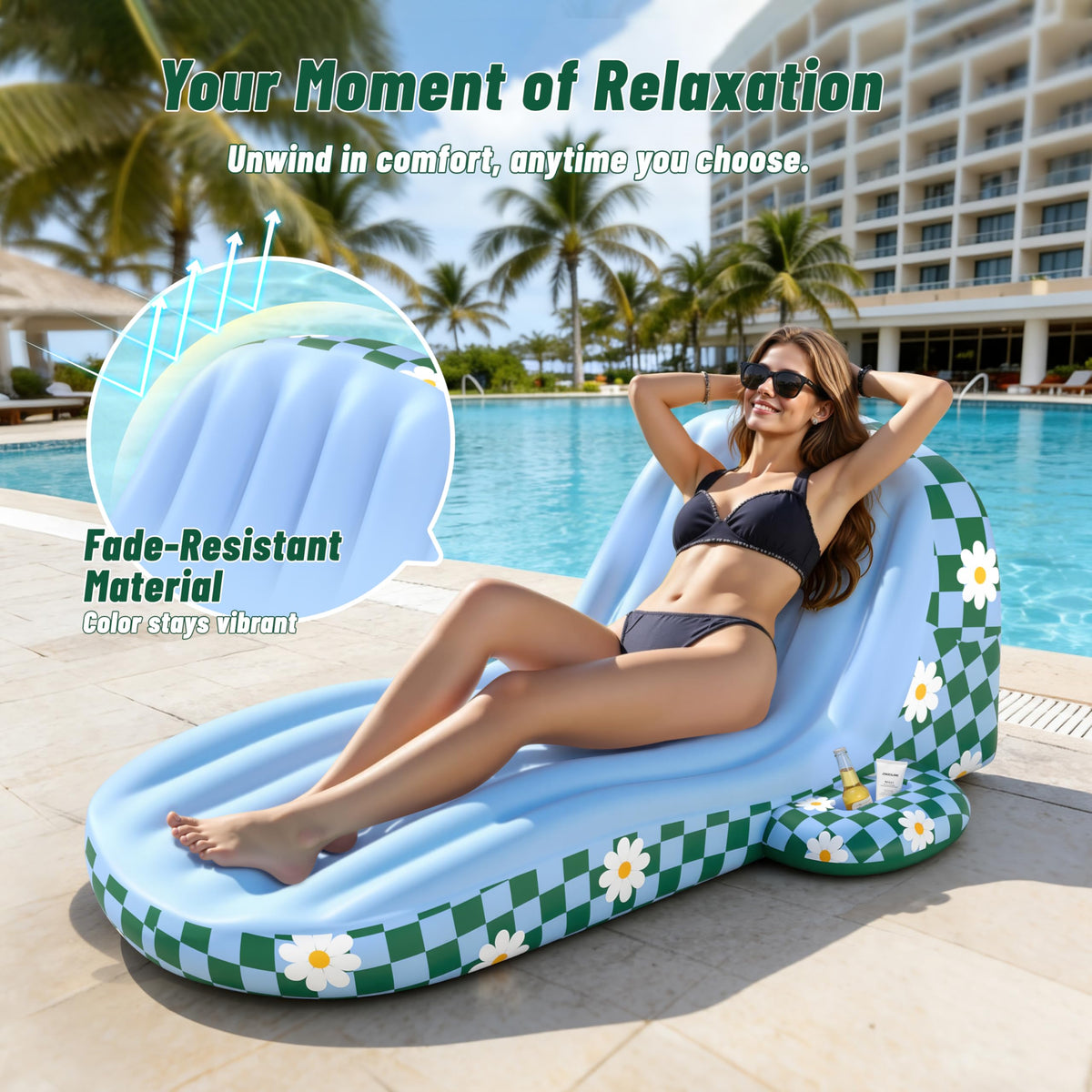 JOSEN Pool Floats hold up to 350 pounds for stable buoyancy