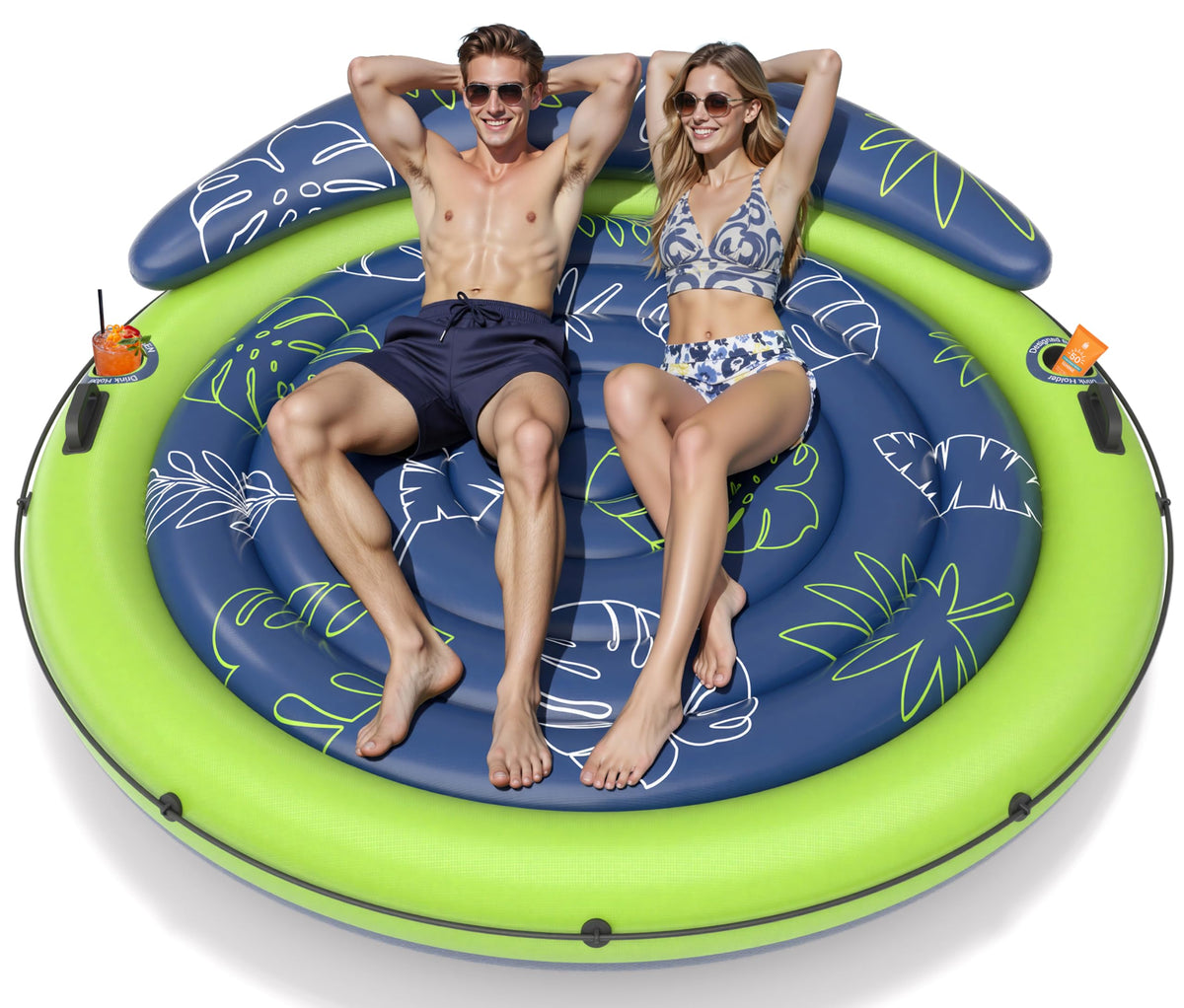 JOSEN round XL pool float provides ample lounging space in large pools