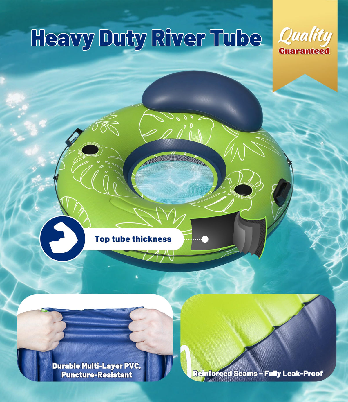 JOSEN River Float backrest 53in provides supported, comfortable lounging on water.