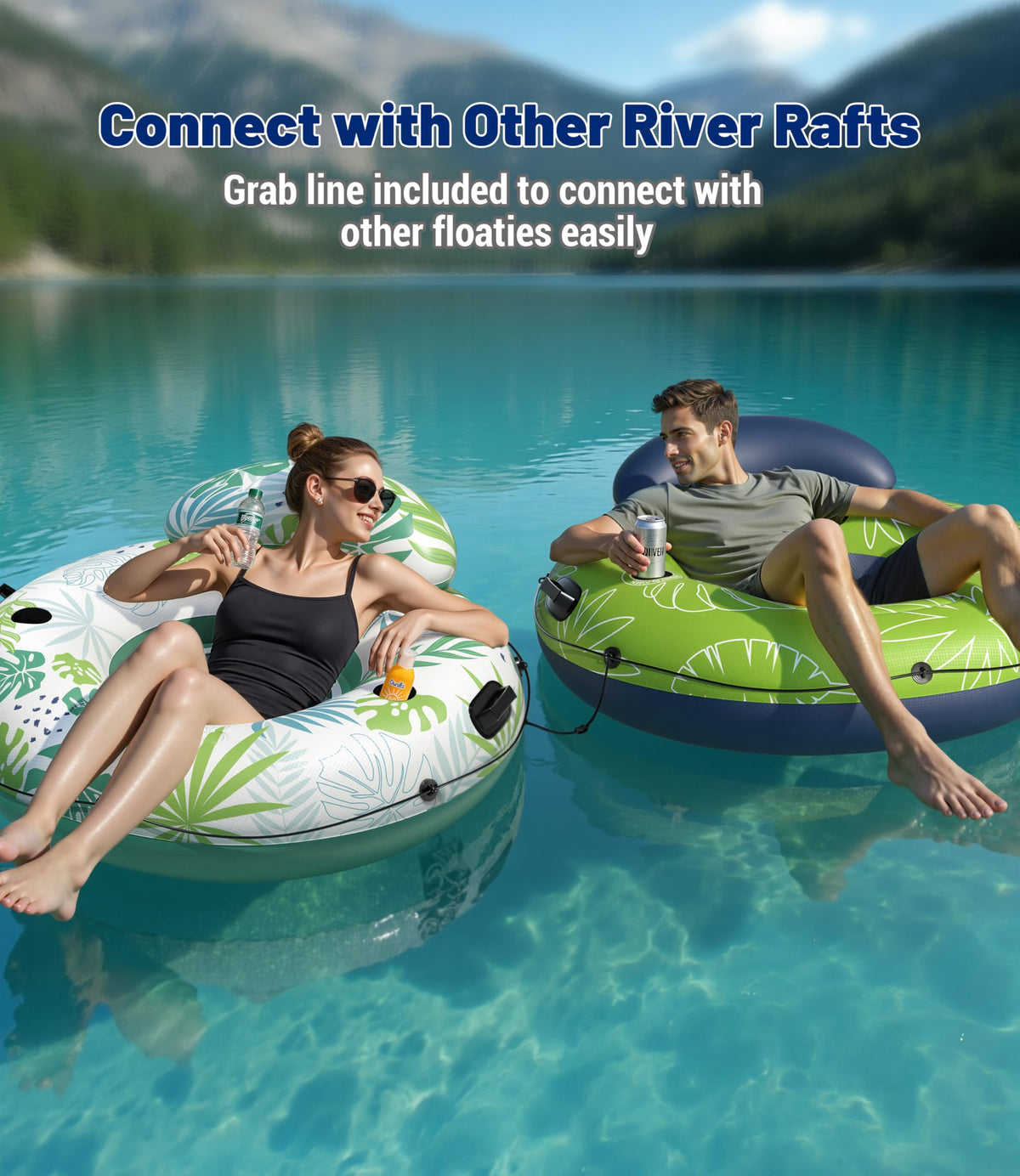 JOSEN River Float 53in features two air valves for easy inflation.