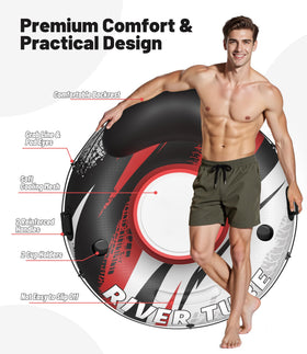 JOSEN river raft with two air valves for quick, secure inflation