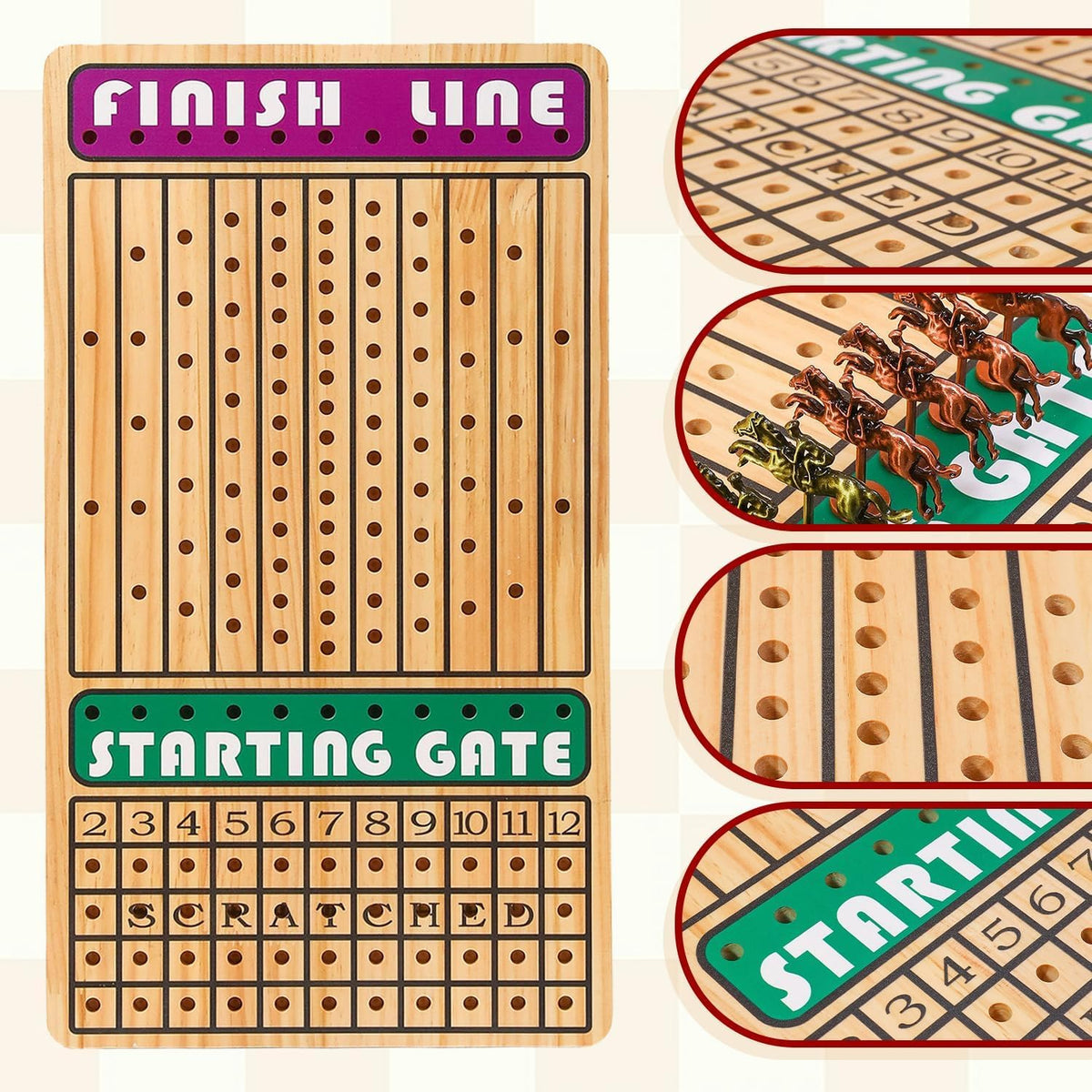 JOTOETYYS Horse Race Board Game card boxes support tidy setup.