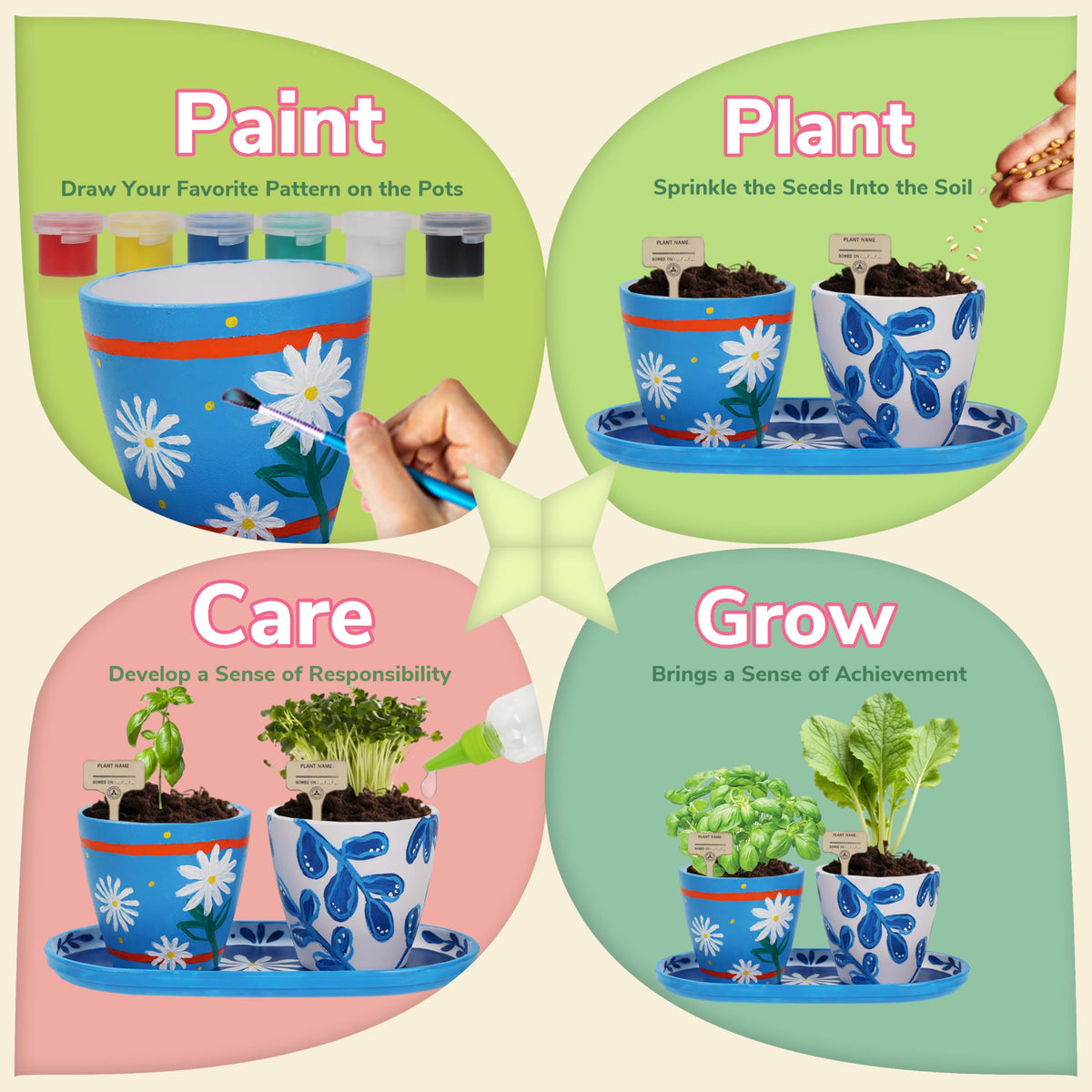 Jouetondream durable pot with drainage holes supports healthy watering for beginner gardeners