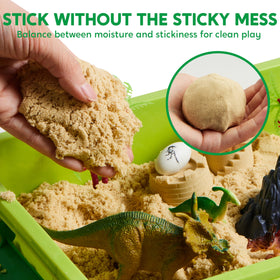 Dinosaur eggs and figures fueling imaginative dinosaur habitat play