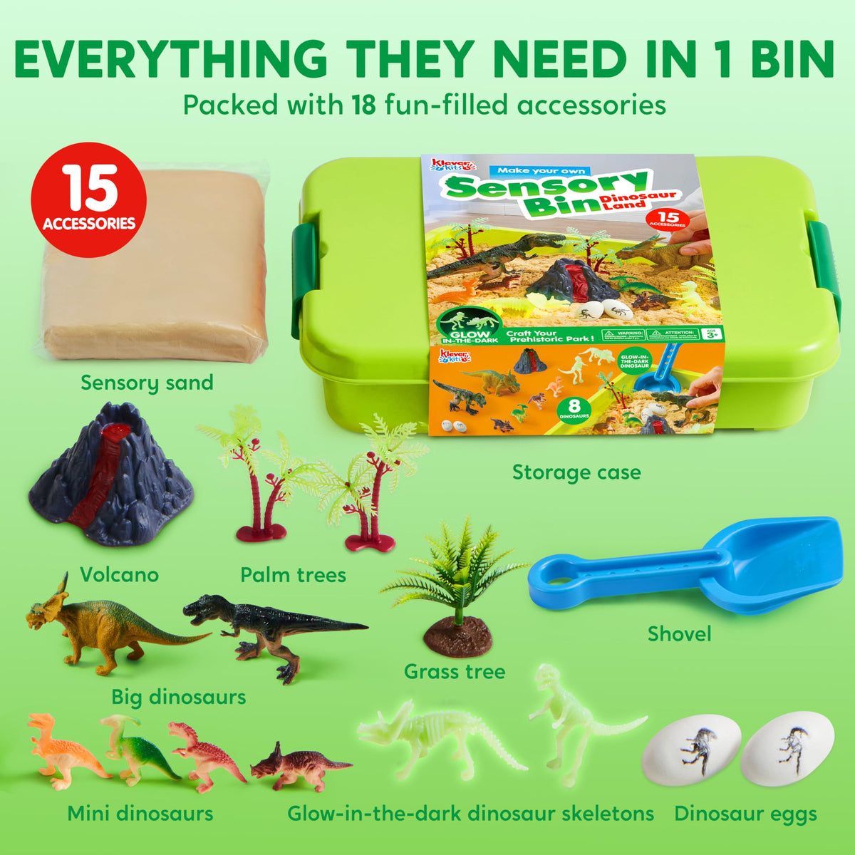Mess-free sand designed for moldable dino play