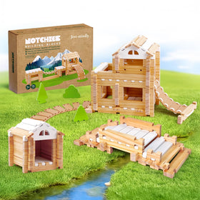 Jovi-mindly 96-pcs wooden blocks set for creative building and screen-free play