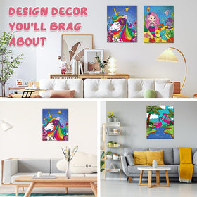 Jovial & Joyful frame and hooks for displaying finished art