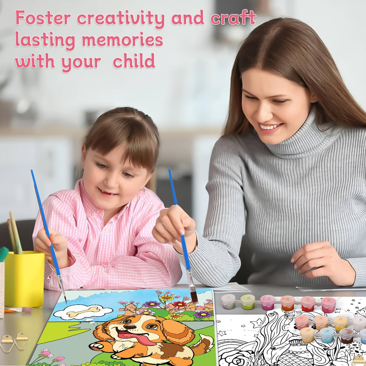 Jovial & Joyful predrawn canvas kit ready for painting