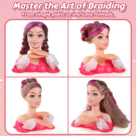 JovialStep doll head with comb and brushes for easy styling