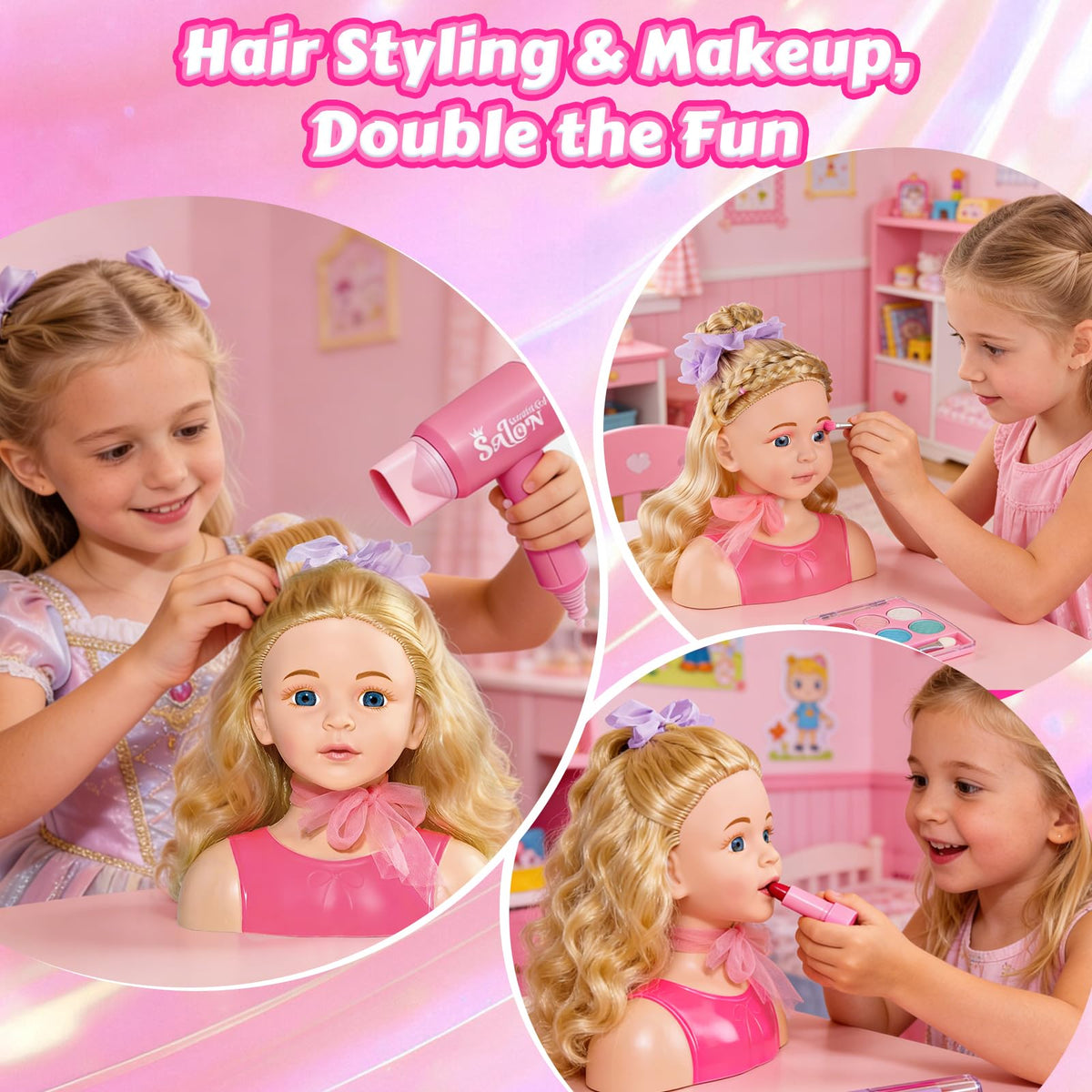JovialStep toy blow dryer attachments for pretend salon sessions without heat risk