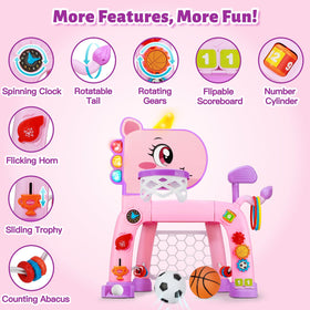 Jovizo 4-in-1 rotating peg ring toss; improves hand–eye coordination and follow-through.