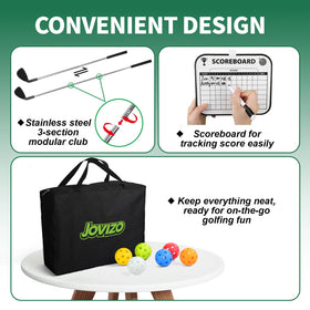 Jovizo golf balls and tees set for fast rounds anywhere