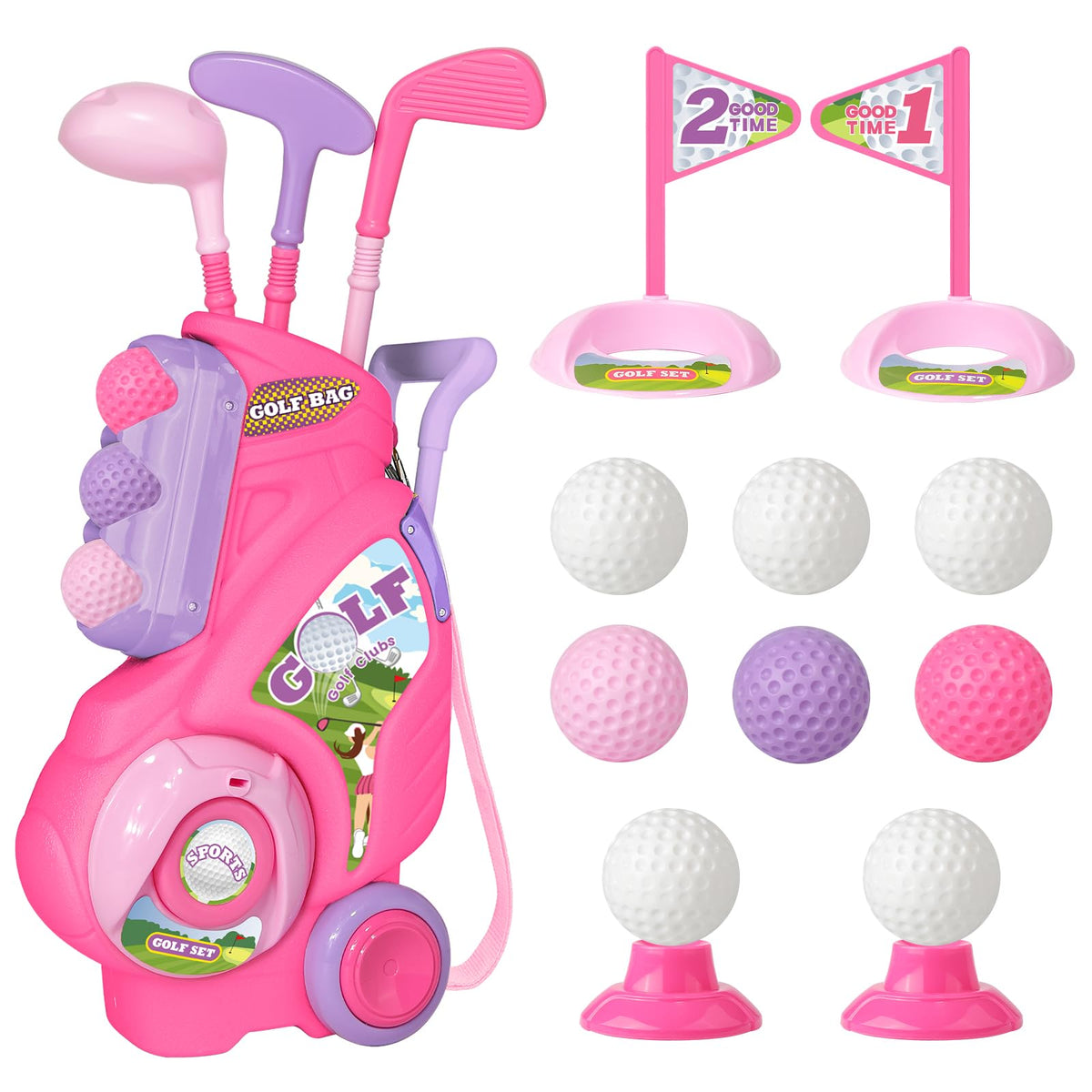Jovizo toddler golf cart with accessories for easy storage and transport