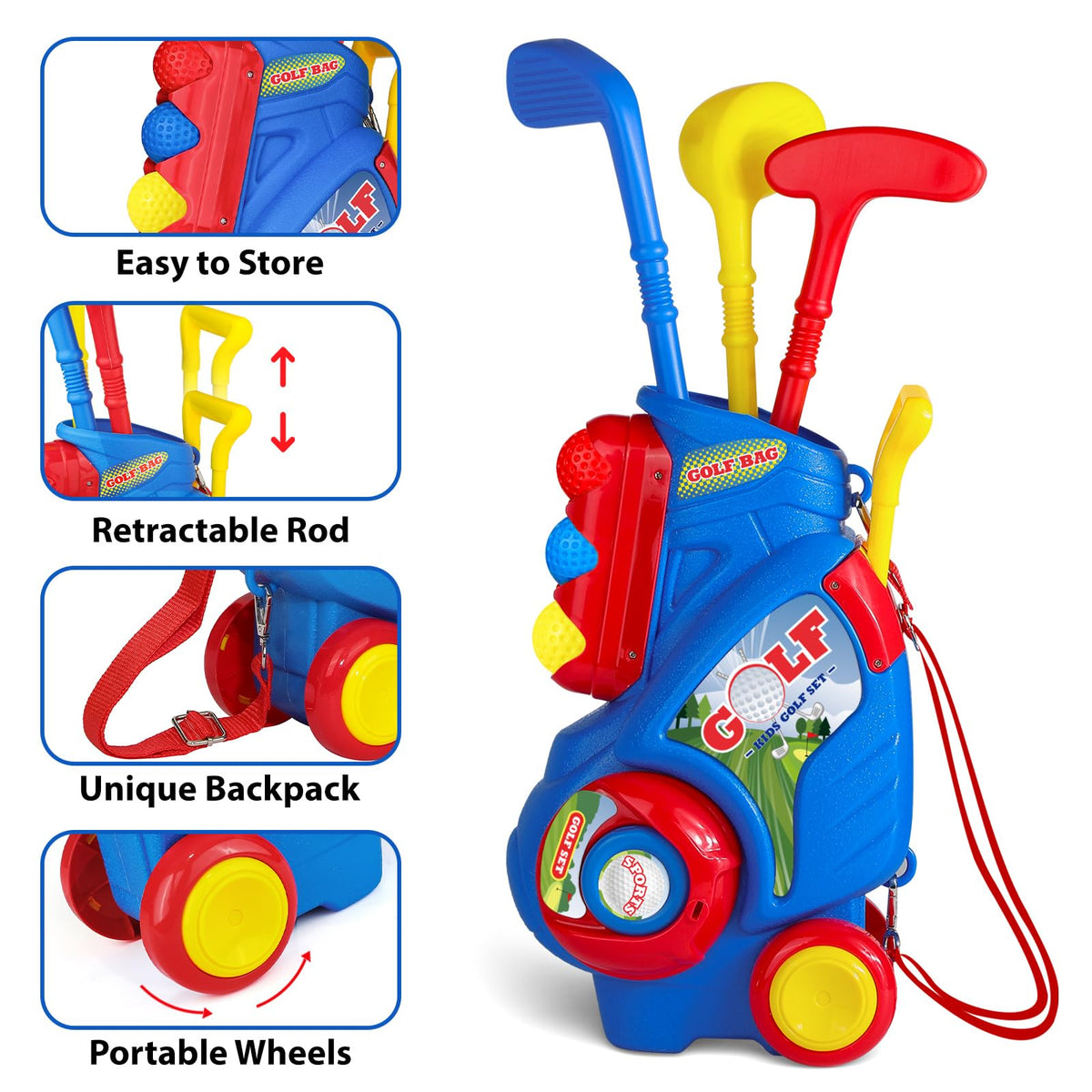 Jovizo putter club designed for tiny hands, promoting fun practice sessions.