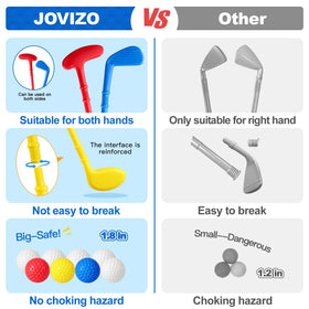 Jovizo wood club lets toddlers simulate real golf swings in playful learning.