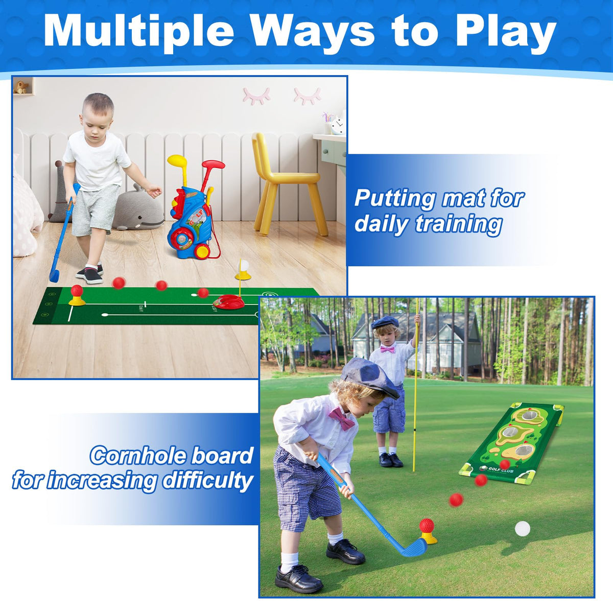 Jovizo cornhole board blue encourages target play and focus