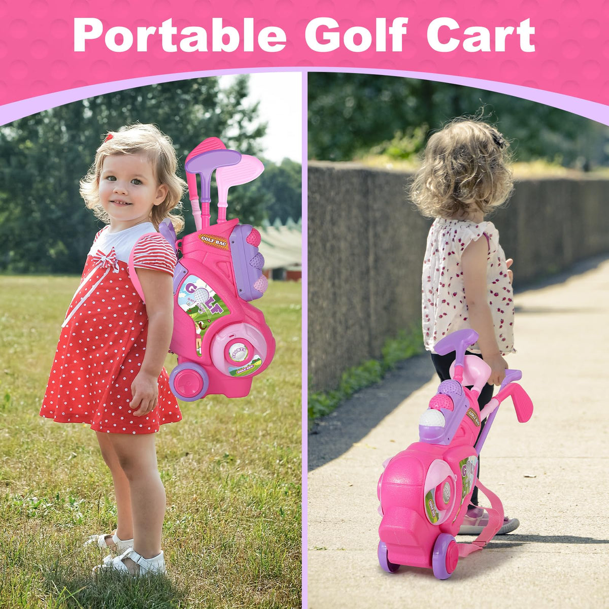 Two flags and holes create a child-friendly backyard golf course