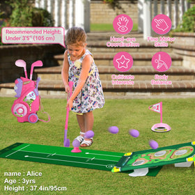 Jovizo putting mat helps aim and hand-eye coordination in small spaces