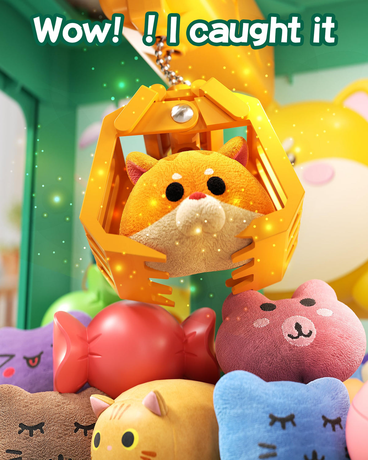 Jovow Claw Machine 360 rotation aids prize targeting during play.