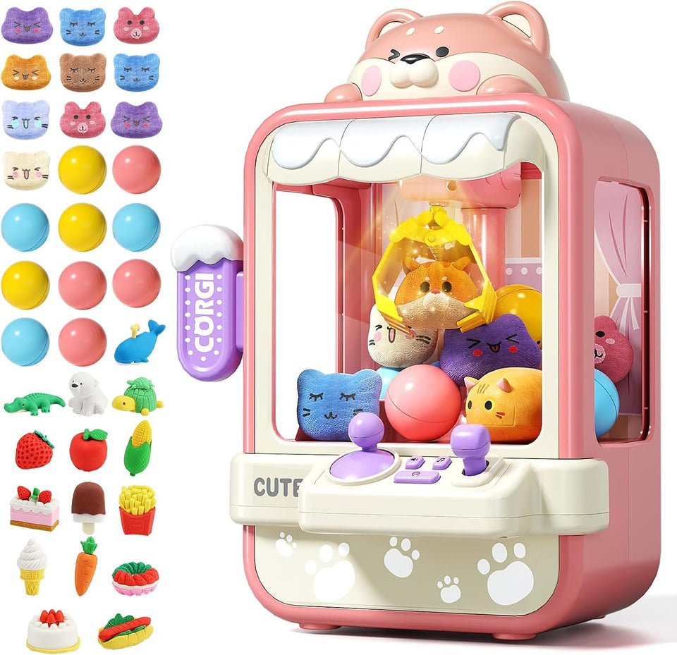 Jovow Claw Machine front view for kids, compact home arcade for playtime.