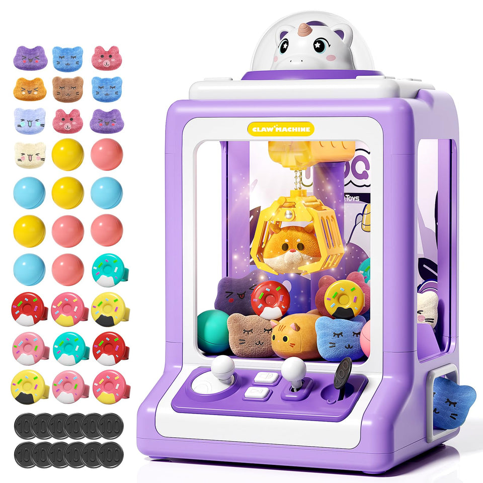 Jovow Claw Machine front view delivers home arcade play for kids
