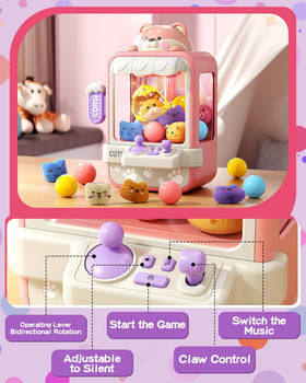 Jovow Claw Machine built-in music enhances arcade atmosphere during play.