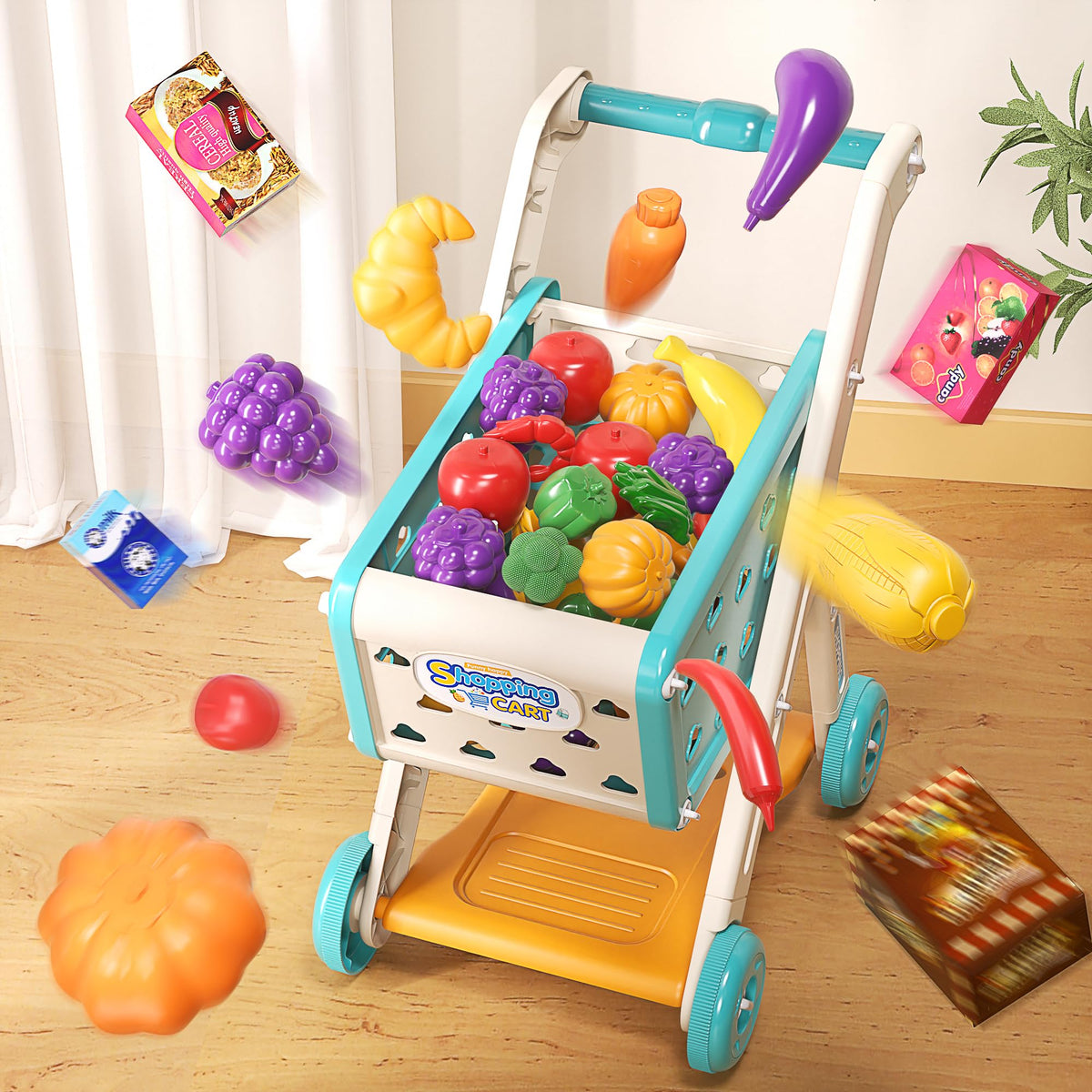 Jovow gift-ready toddler shopping cart for engaging birthday presents.