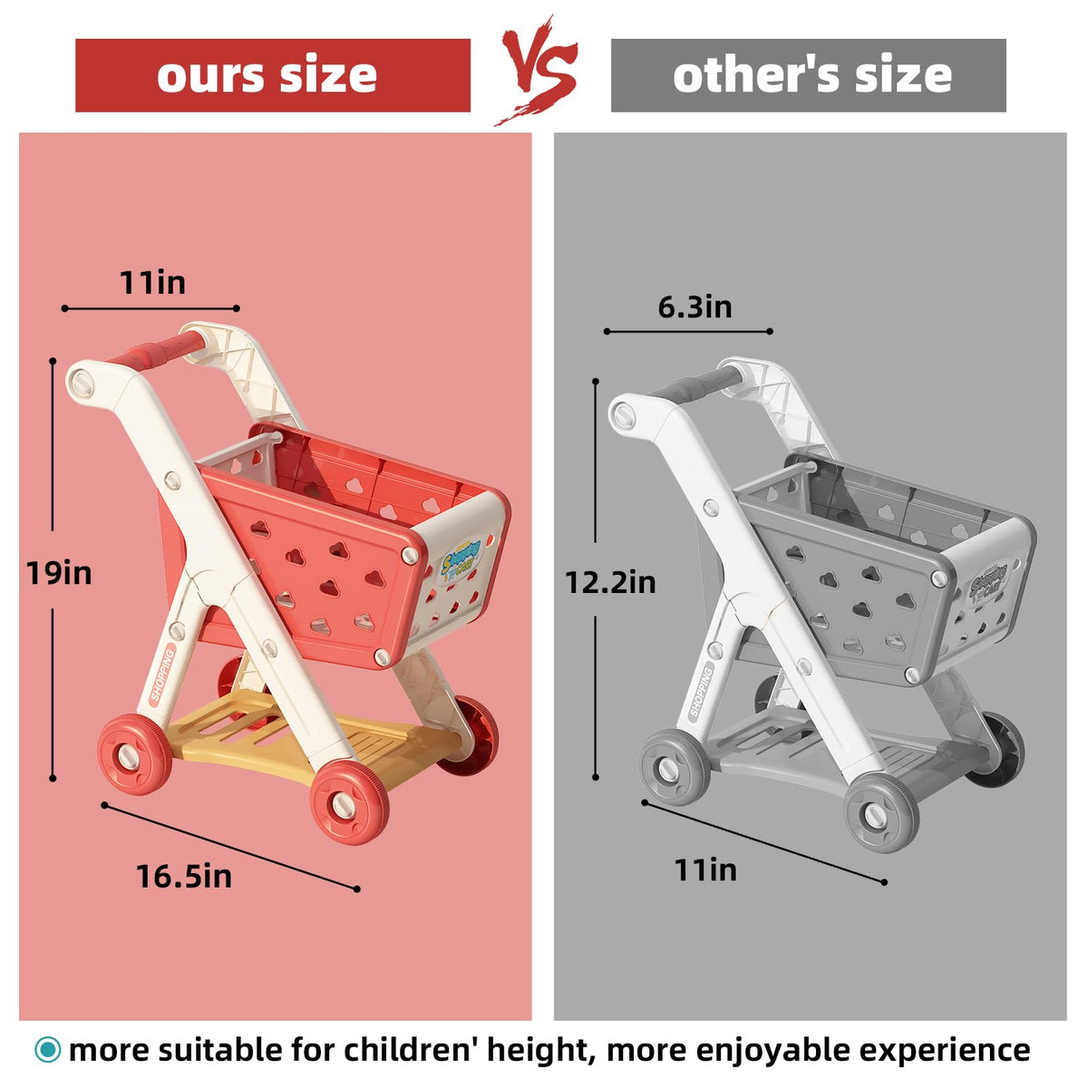 Jovow shopping cart and bag support organized play and easy cleanup