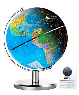 JOWHOL 8-inch illuminated globe highlighting detailed geography for learning and display
